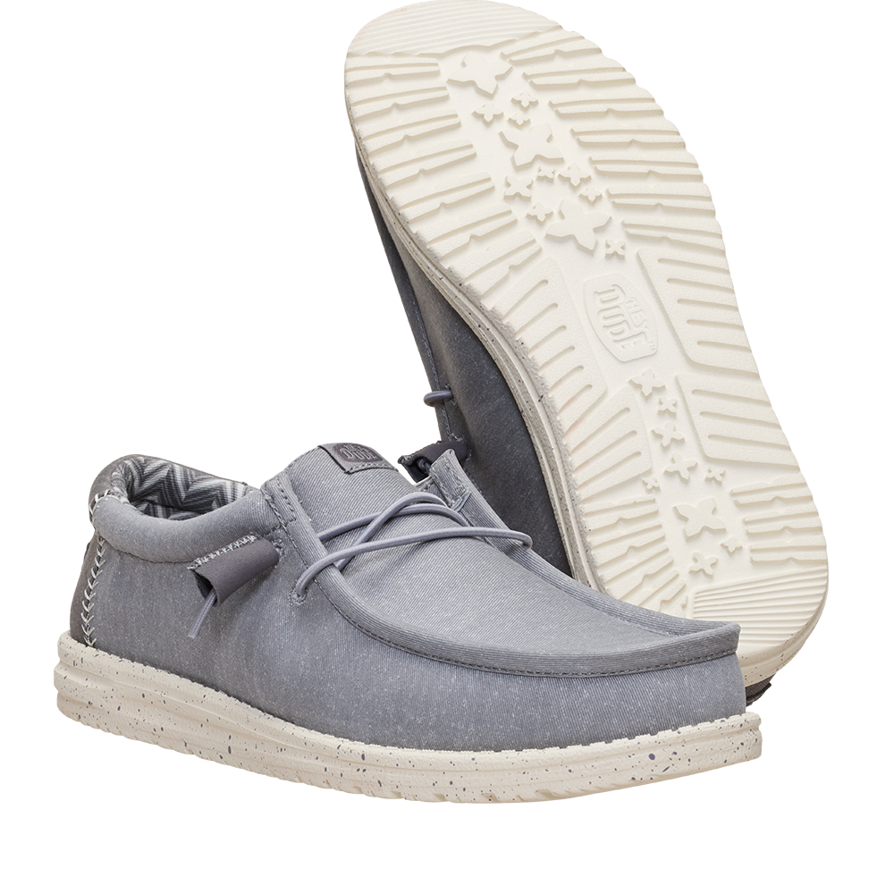 Mocasini ușori bărbați HeyDude Wally Stetch Canvas gri 3091BM40700GR