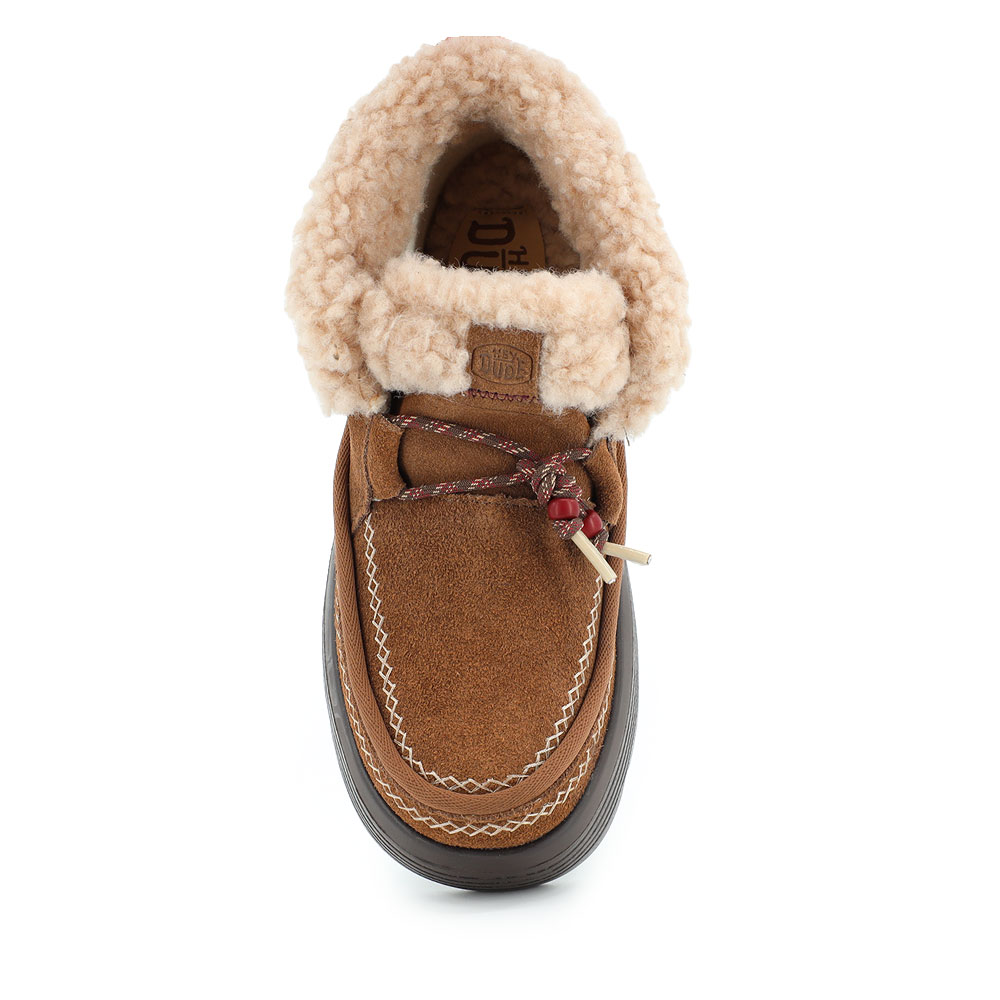 Ghete cu șiret tip mocasini femei Hey Dude Austin Edge Lounge Suede  maro 3092DG45638VM