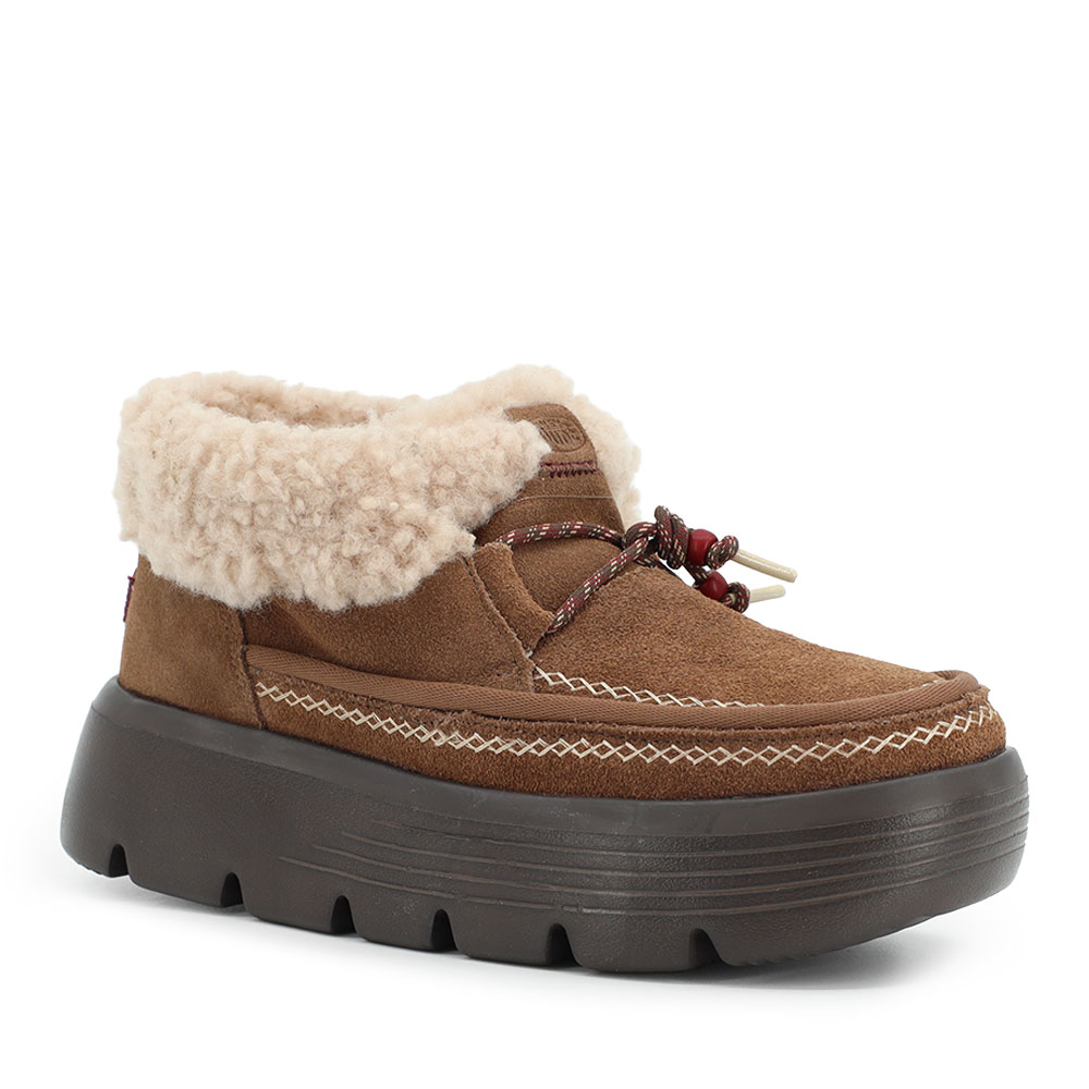 Ghete cu șiret tip mocasini femei Hey Dude Austin Edge Lounge Suede  maro 3092DG45638VM