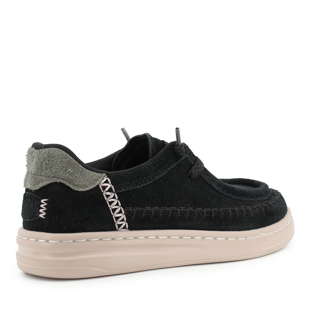 Mocasini ușori femei Hey Dude Harper Moc Crafted Suede negri 3092DM45619VN