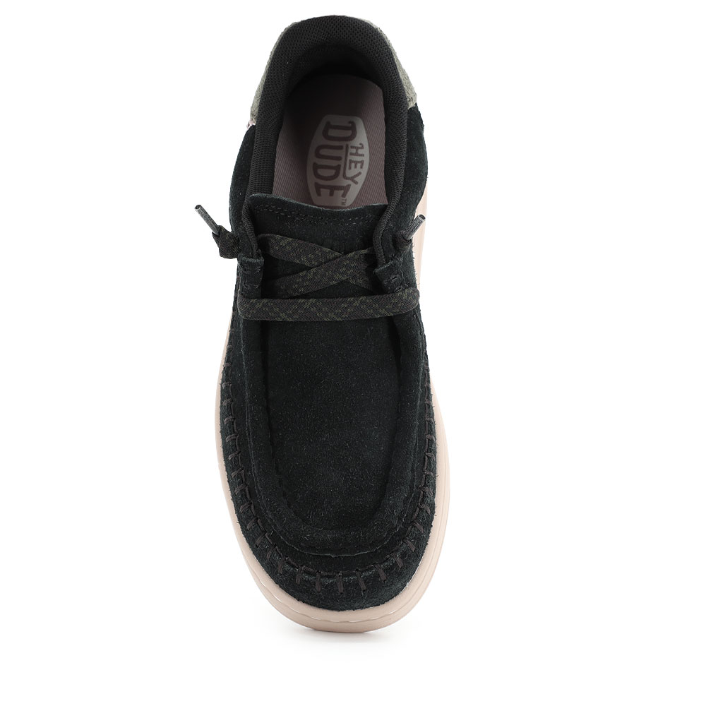 Mocasini ușori femei Hey Dude Harper Moc Crafted Suede negri 3092DM45619VN