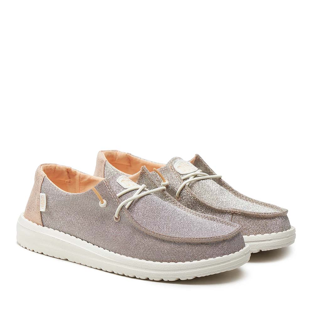 Mocasini ușori femei Hey Dude Wendy Metalic Sparkle rose gold 3091DM41082RA - imagine 2