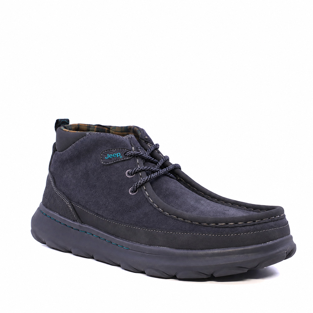 Ghete cu șiret  tip mocasini bărbați Jeep KAUAI WALLA MID gri din piele 3952BG62021VGR