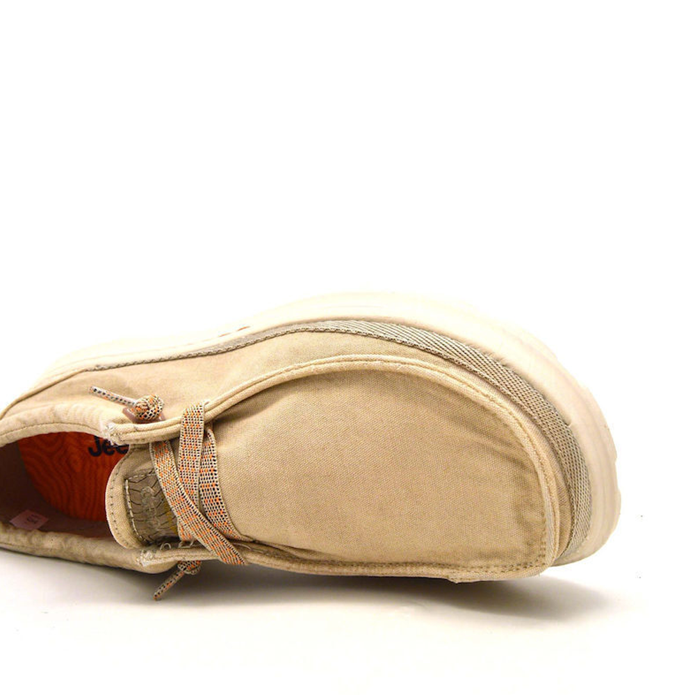 Mocasini ușori bărbați Jeep Kauai Wallabee bej din textil 3959BM51041BE
