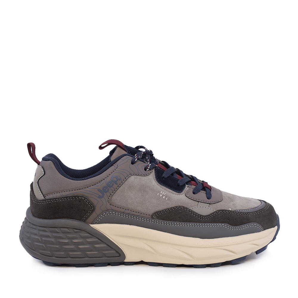 Sneakers bărbați Jeep gri  din piele întoarsă și textil 3950BP52070VGR
