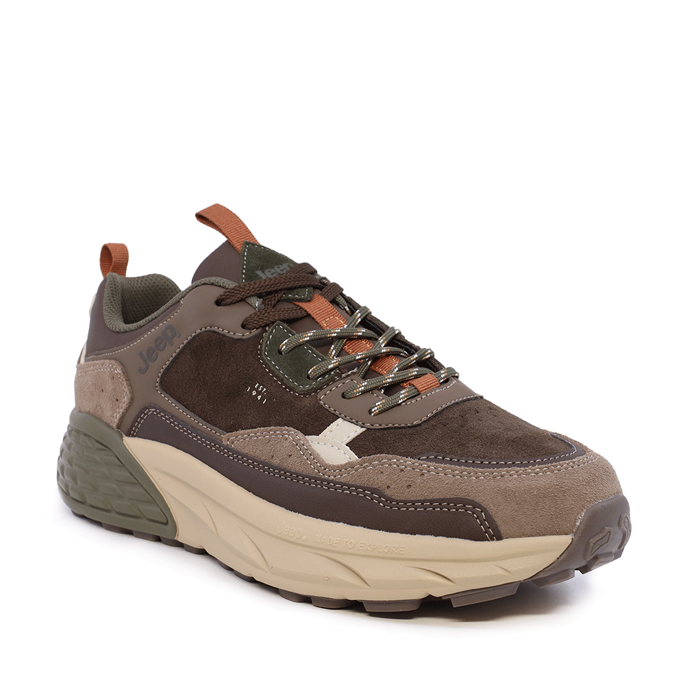Sneakers bărbați Jeep maro din piele întoarsă și textil 3950BP52070M - 1 | YEO