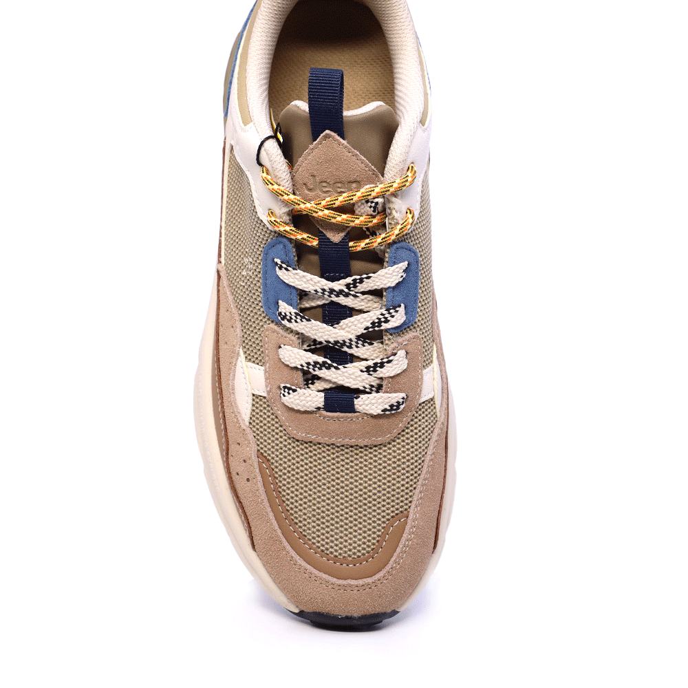 Sneakers bărbați Jeep taupe din piele întoarsă și textil 3951BP61004BE