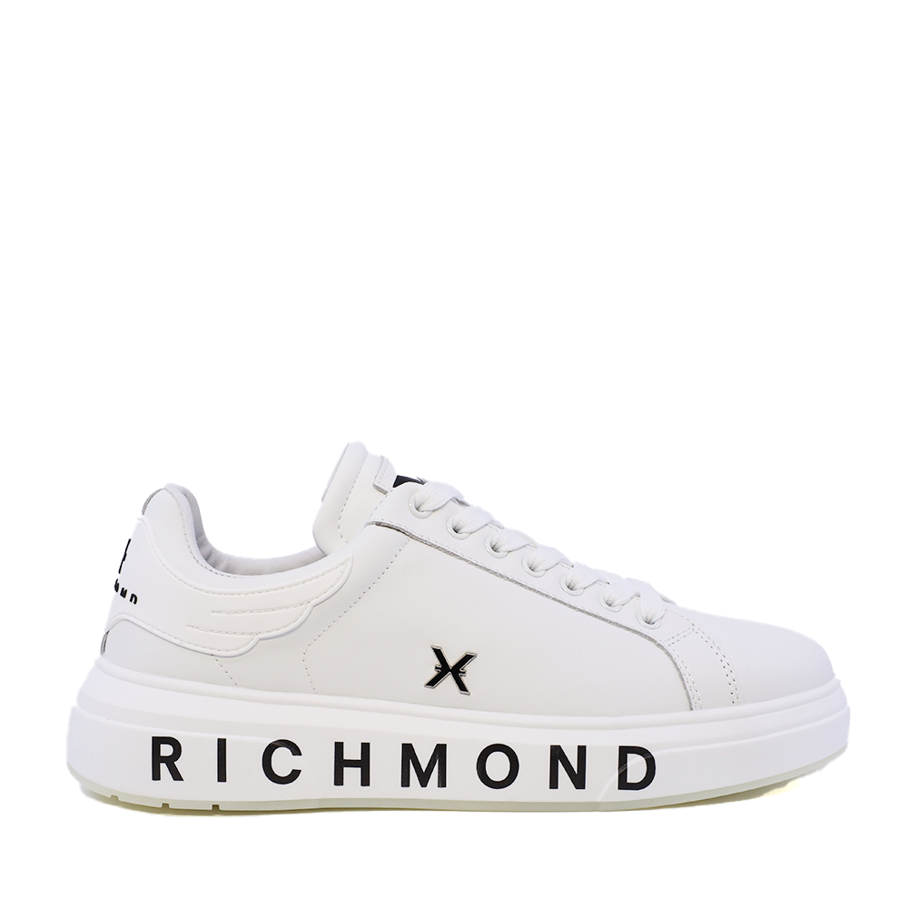 Pantofi barbati JOHN RICHMOND albi din piele cu logo metalic 2260BP29101A