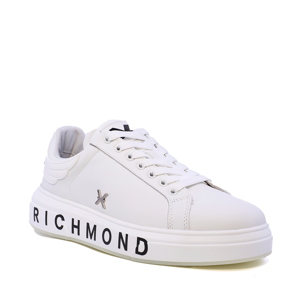 Pantofi bărbați JOHN RICHMOND albi din piele cu logo metalic 2260BP29101A - 1 | YEO