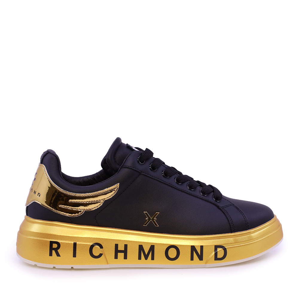 Pantofi barbati JOHN RICHMOND JR OneMan negri cu auriu 2262BP32403NAU
