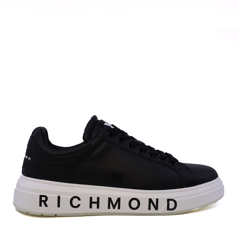 Pantofi barbati JOHN RICHMOND negri din piele cu logo metalic 2260BP29101N
