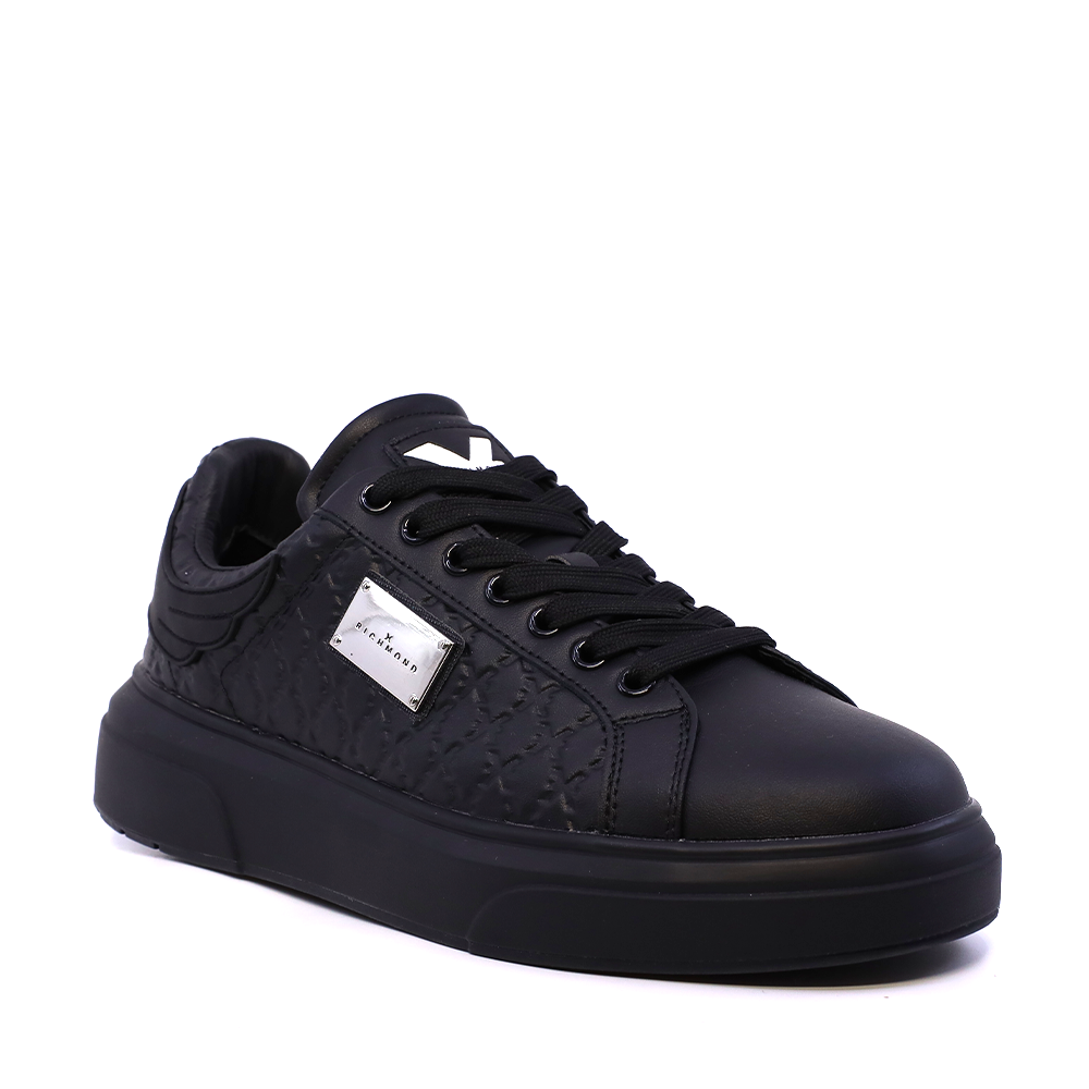 Pantofi bărbați JOHN RICHMOND negridin piele cu logo metalic 2260BP29105N - 1 | YEO