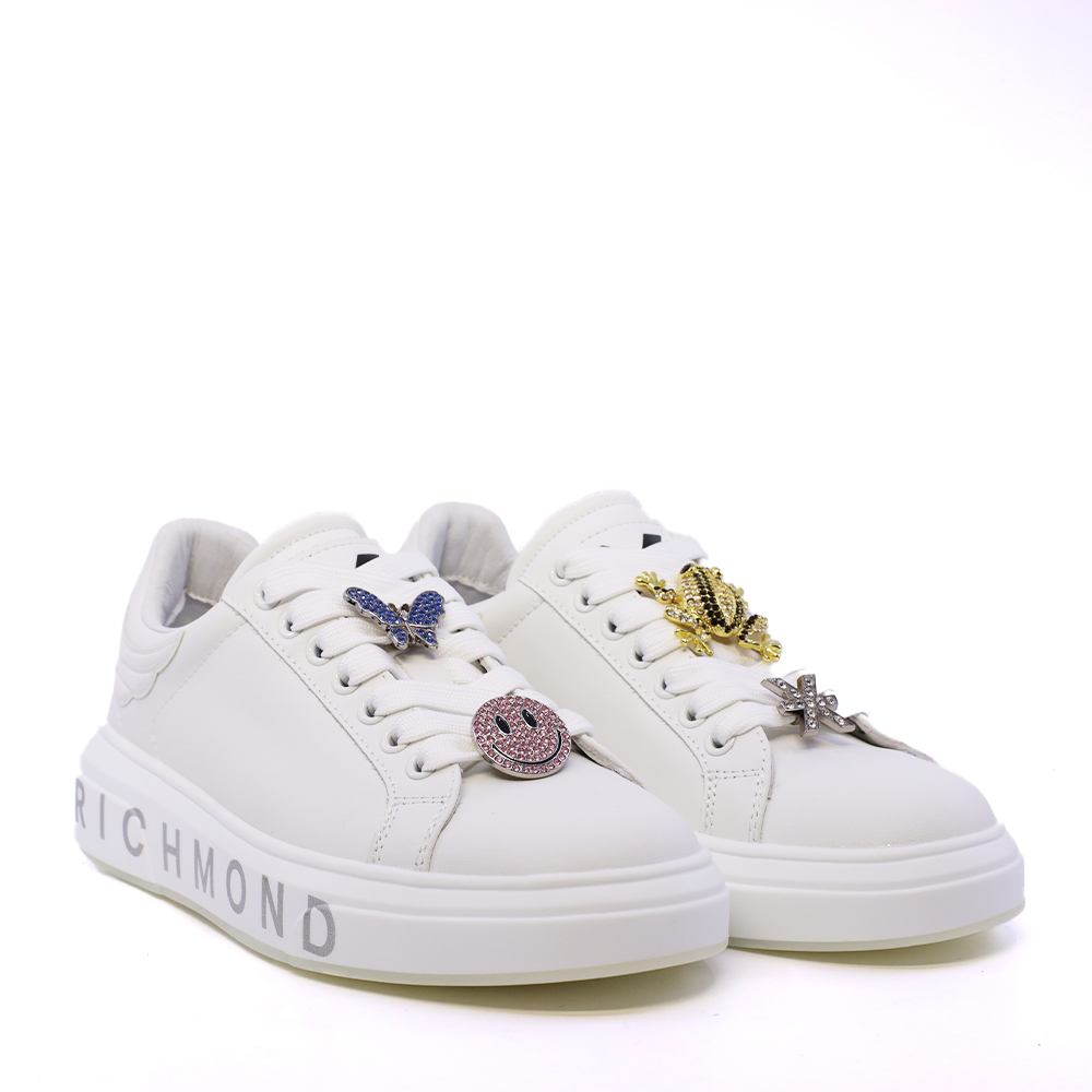 Pantofi femei JOHN RICHMOND albi din piele cu accesorii 2260DP29007A - 1 | YEO