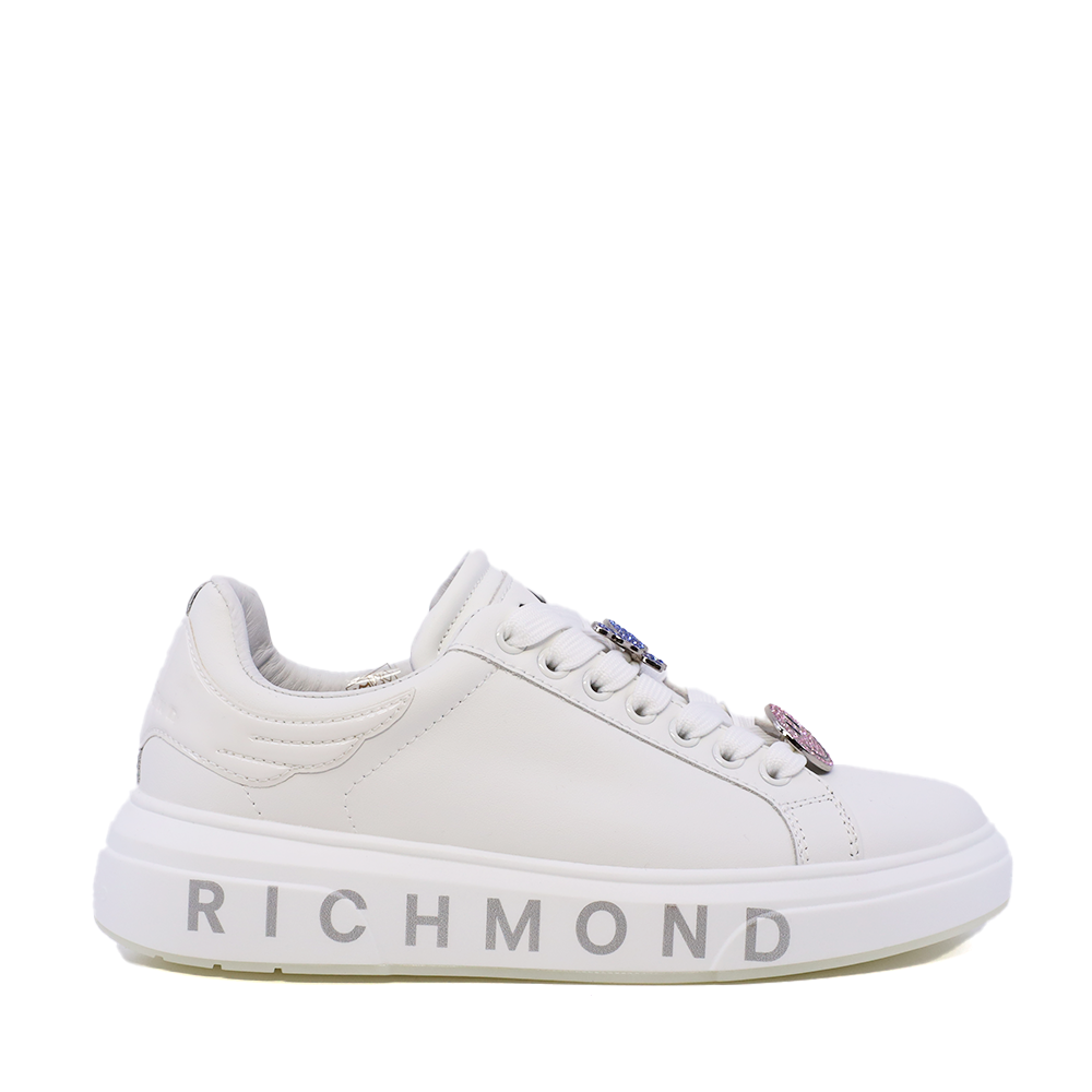Pantofi femei JOHN RICHMOND albi din piele cu accesorii 2260DP29007A