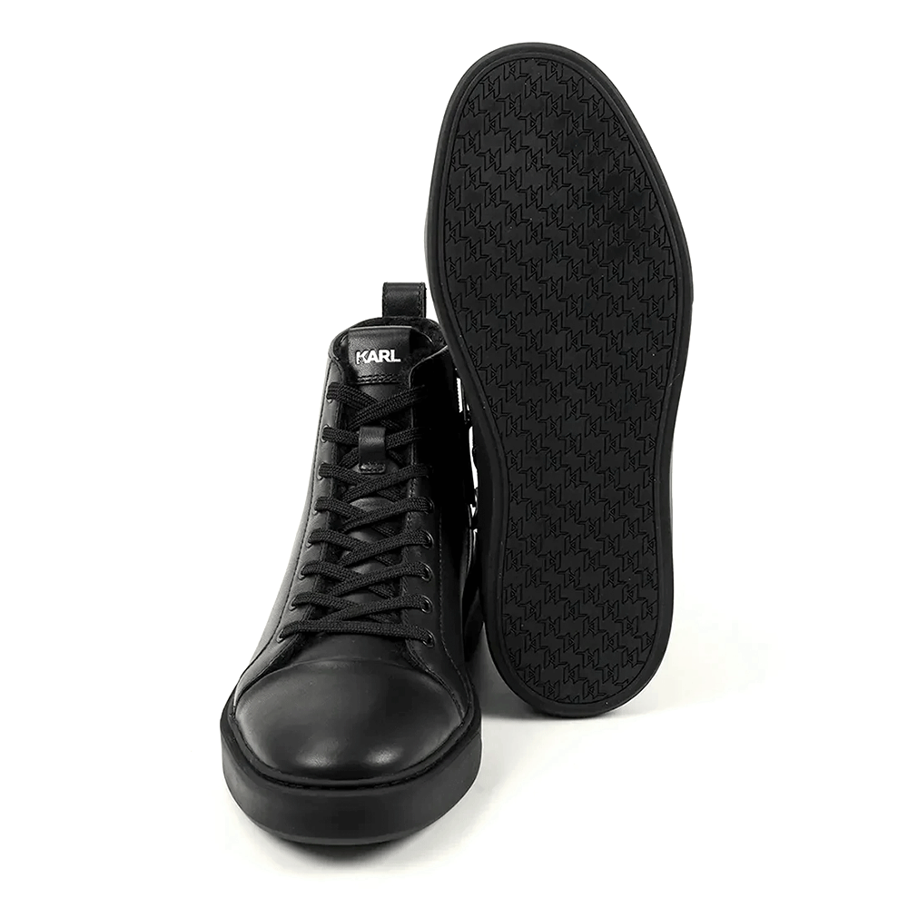 Sneakers high top bărbați Karl Lagerfeld Flint II negri din piele 2050BG53354N