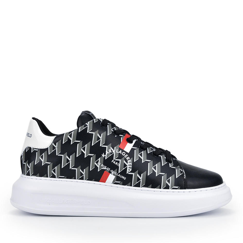 Karl Lagerfeld men sneakers in black leather 2054BP52589N