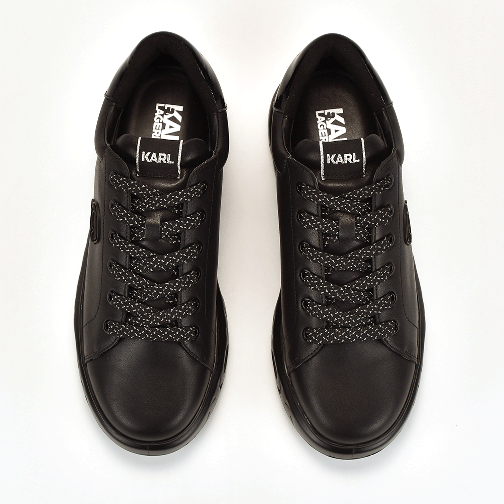 Sneakers bărbați Karl Lagerfeld Kapri Kite Karl NFT negri din piele naturală 2058BP54530N