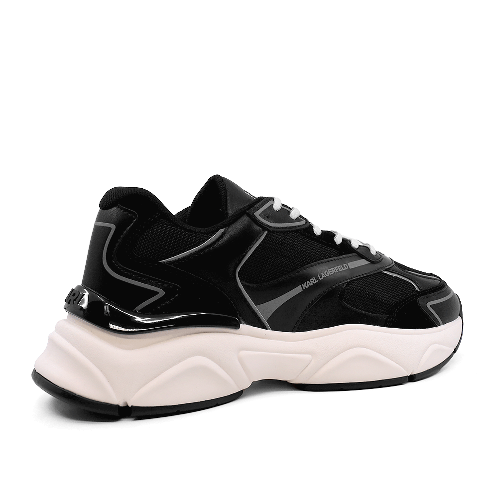 Sneakers bărbați Karl Lagerfeld KOMET Mesh Mix Lo Runner negri din piele 2057BP56524N 