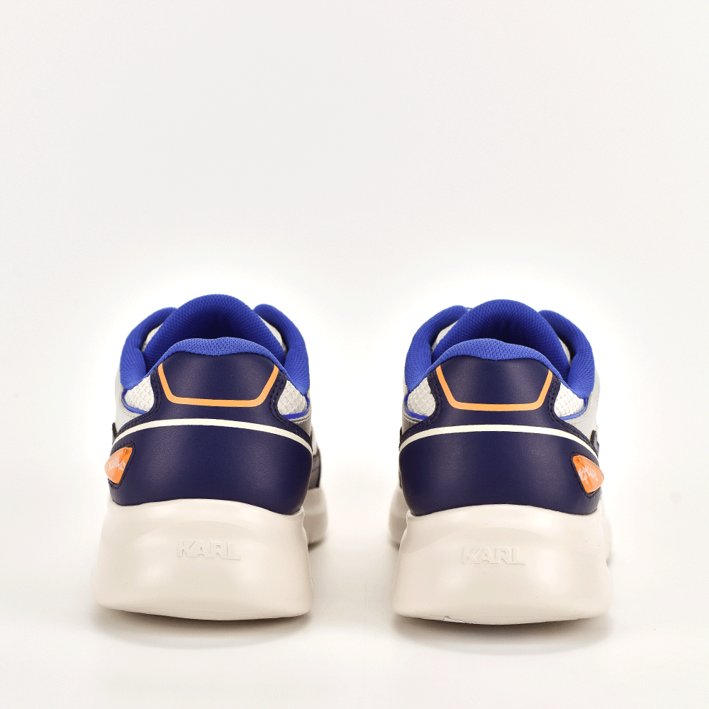 Sneakers bărbați Karl Lagerfeld Mesh Mix albi din piele și textil 2058BP53620A
