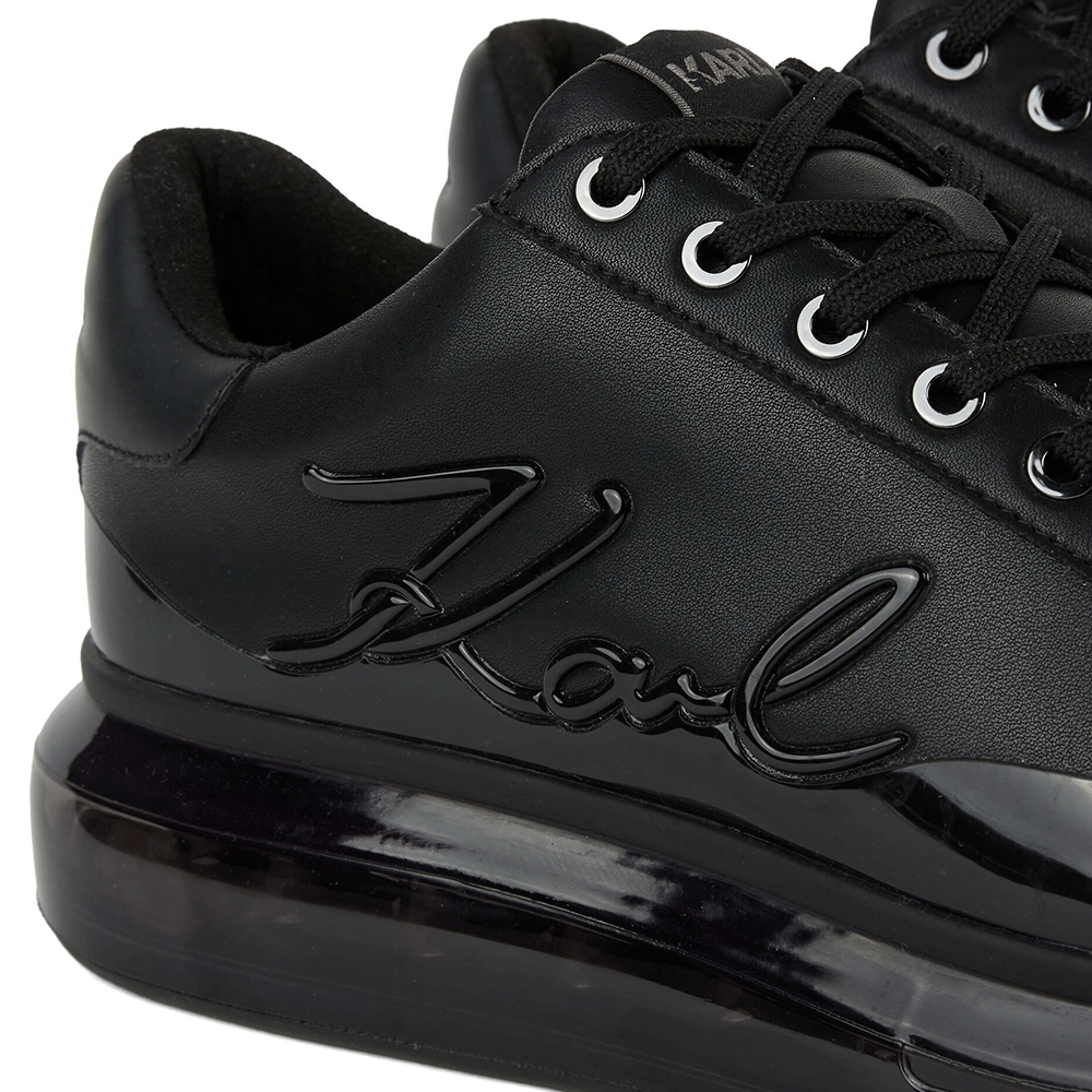 Sneakers bărbați Karl Lagerfeld KAPRI Kushion Karl Signia Shine negri din piele 2051bp52648n