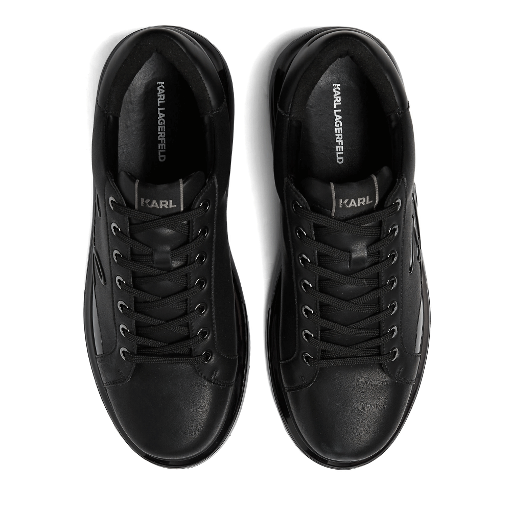 Sneakers bărbați Karl Lagerfeld KAPRI Kushion Karl Signia Shine negri din piele 2051bp52648n