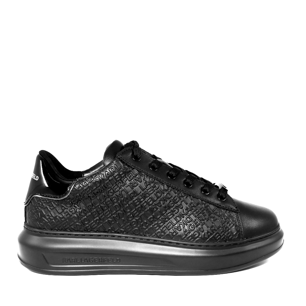 Adidasi barbati Karl Lagerfeld Kapri Emboss Repeat negri din piele 2050BP52543N
