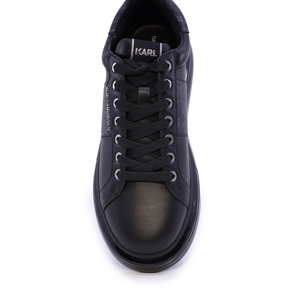 Sneakers bărbați Karl Lagerfeld KAPRI KUSHION Python Band Lo Lace negri din piele 2052BP52684N