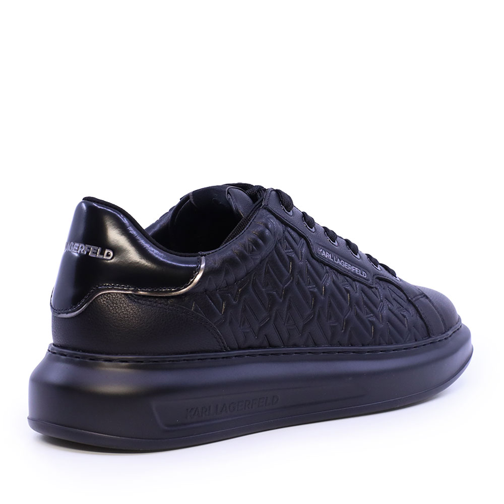 Sneakers bărbați Karl Lagerfeld Kapri Mens Monogram negri din piele 2052BP52549N