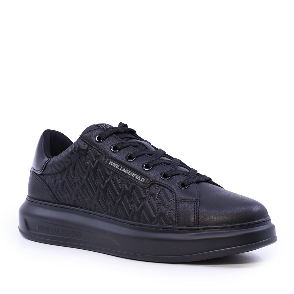 Sneakers bărbați Karl Lagerfeld Kapri Mens Monogram negri din piele 2052BP52549N