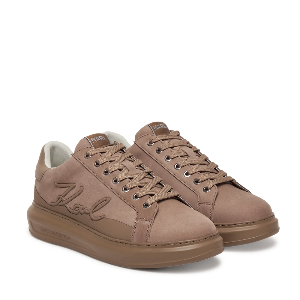 Sneakers bărbați Karl Lagerfeld Kapri Signia Line taupe din piele 2051BP52542NTA