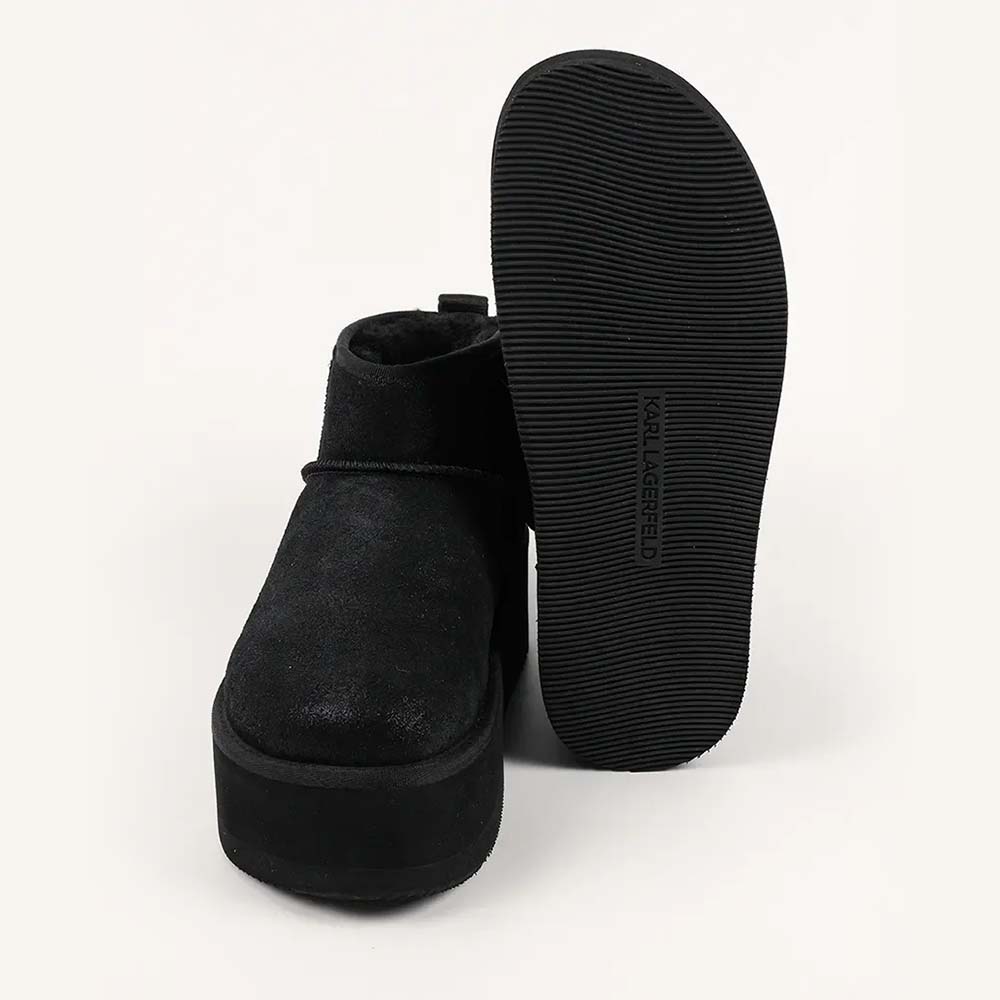 Ghete femei Karl Lagerfeld Thermo Lo negre din piele întoarsă 2050DG48523N