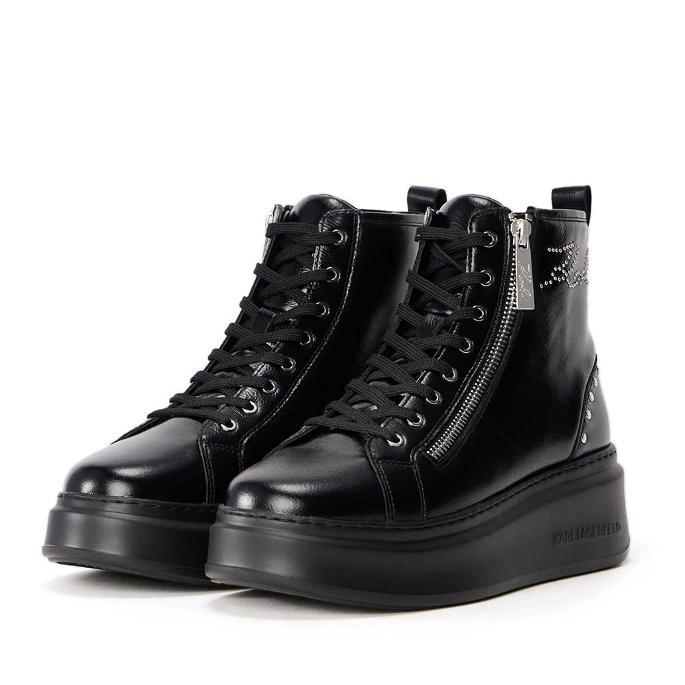 Sneakers high top femei Karl Lagerfeld Anakapri Signia negri din piele 2050DG63534N - 1 | YEO