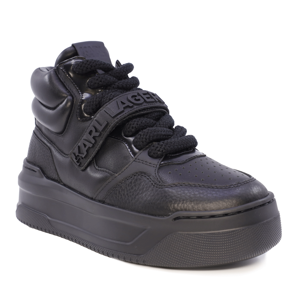 Sneakers high top femei Karl Lagerfeld negri din piele naturală 2056dg63350n - 1 | YEO
