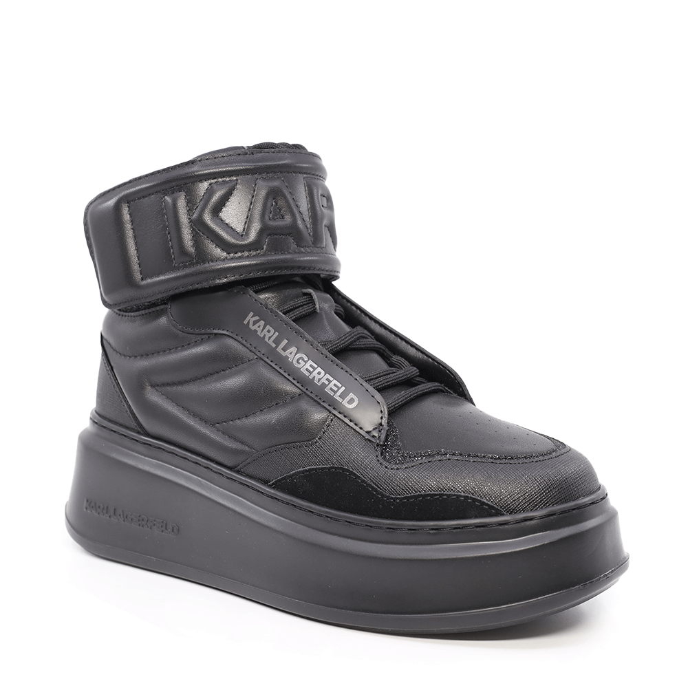 Sneakers high top femei Karl Lagerfeld negri din piele naturală 2056DG63555N - 1 | YEO