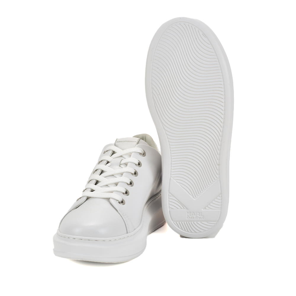 Sneaker Karl Lagerfeld Kapri Metal Maison Glitter albi din piele 2058DP62539A