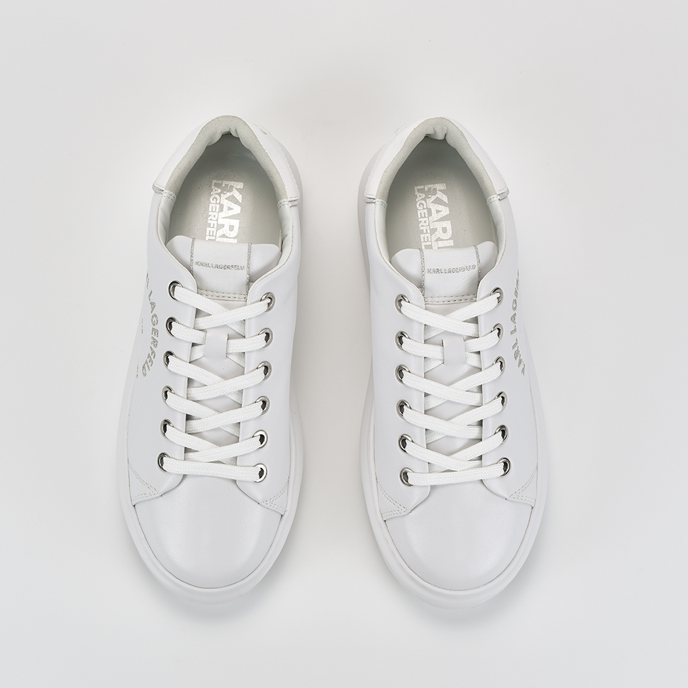 Sneaker Karl Lagerfeld Kapri Metal Maison Glitter albi din piele 2058DP62539A