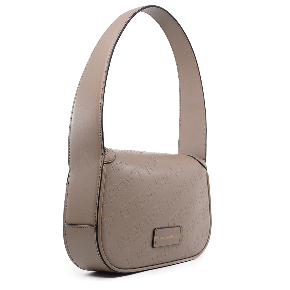 Poșetă tip hobo femei Karl Lagerfeld taupe din piele  cu logo metalic 2065posp3038co - 1 | YEO