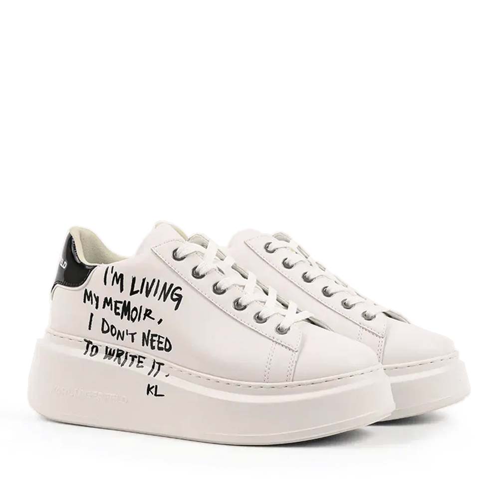 Sneakers femei Karl Lagerfeld Anakapri Graffiti albi din piele 2050DP63512A - 1 | YEO