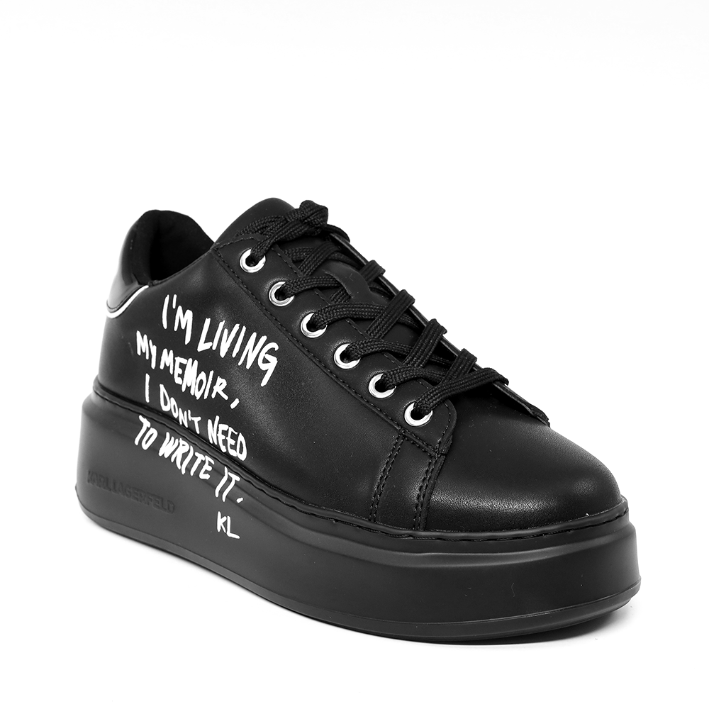 Sneakers femei Karl Lagerfeld Anakapri Graffiti negri din piele 2050DP63512N - 1 | YEO