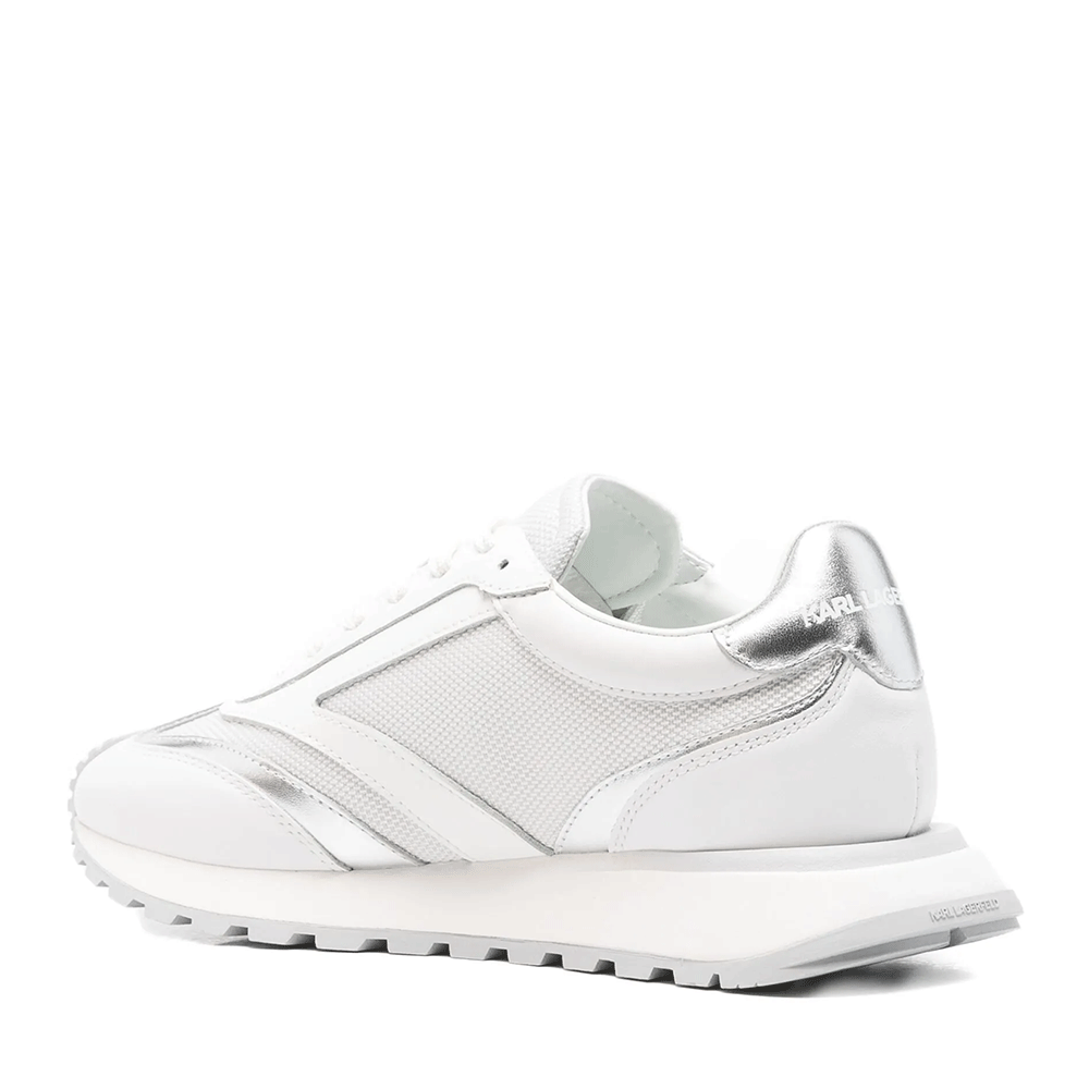Sneakers femei Karl Lagerfeld Kairo Nft Peep albi din piele și textil 2051DP61130A