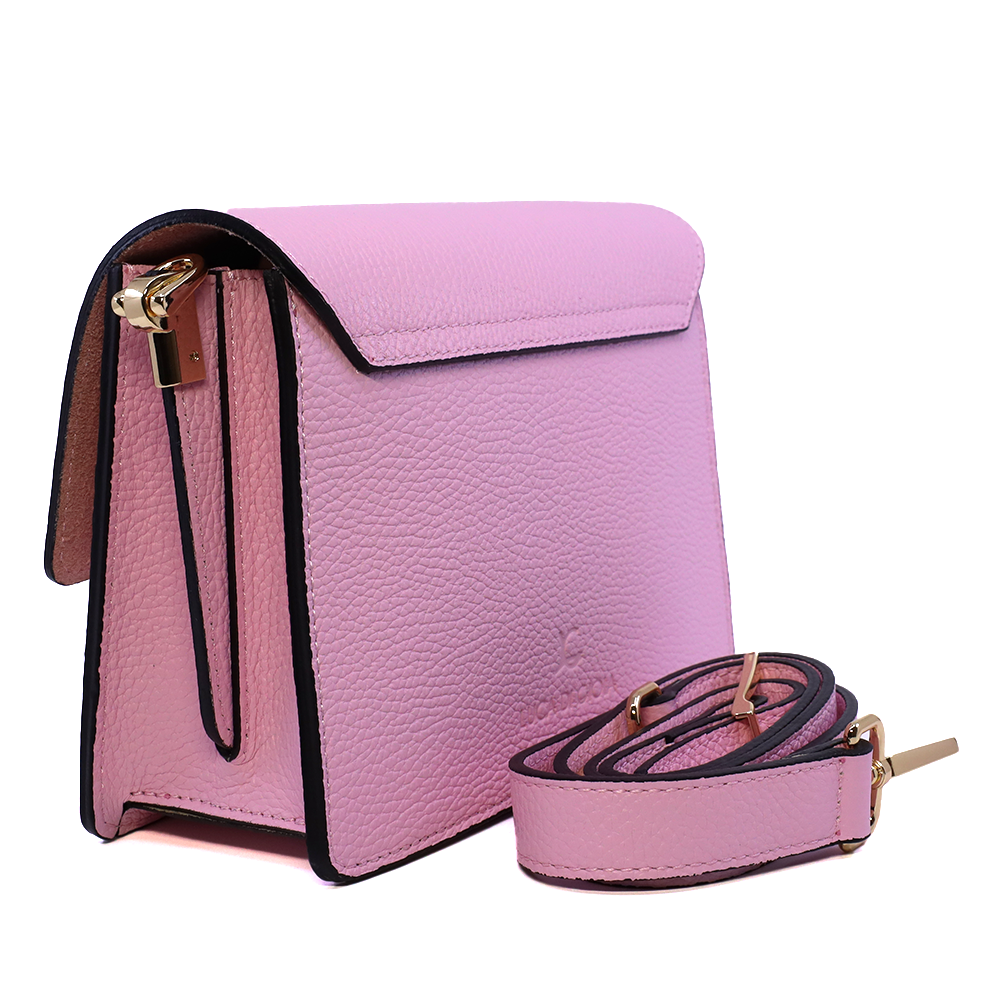 Poșetă crossbody femei Luca di Gioia roz din piele 144POSP3665RO