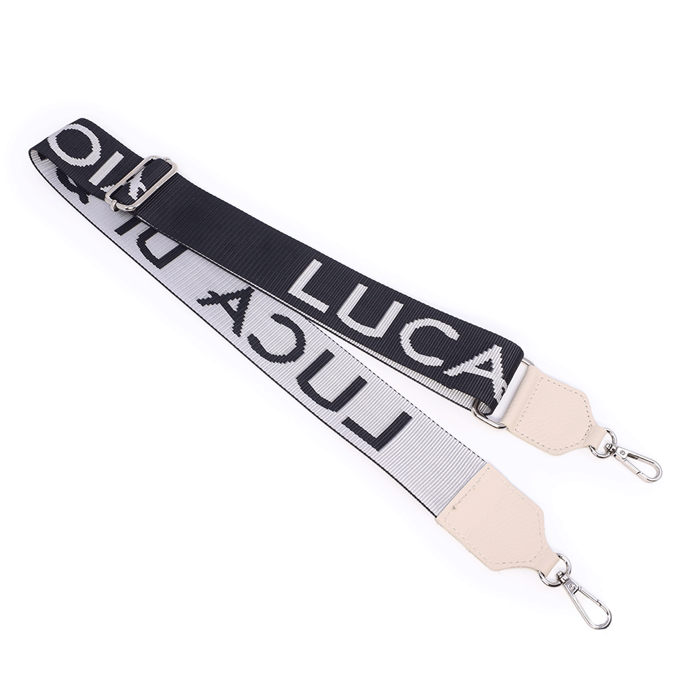 Baretă reglabilă pentru poșetă Luca di Gioia argintie din material textil 144baretaldg01beag