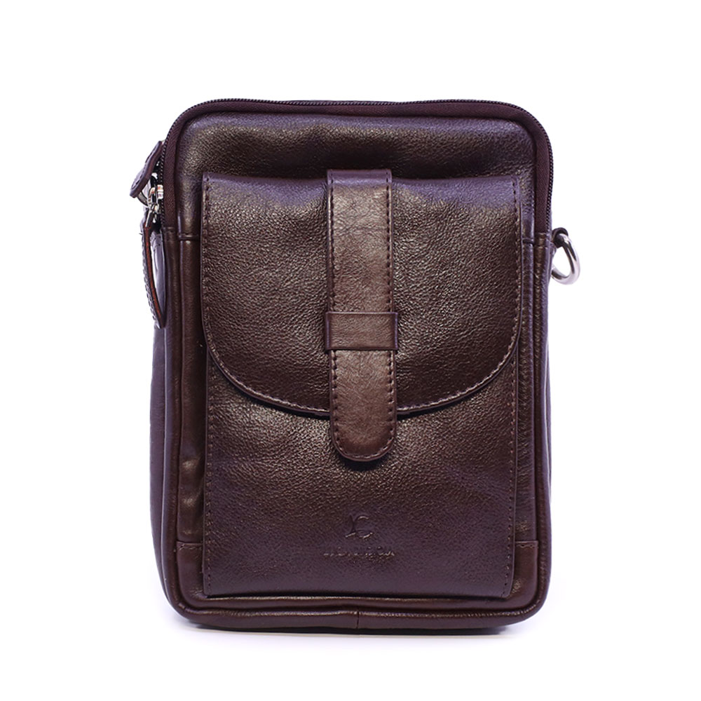 Geantă crossbody bărbati Luca di Gioia maro din piele 266BGEA6497M