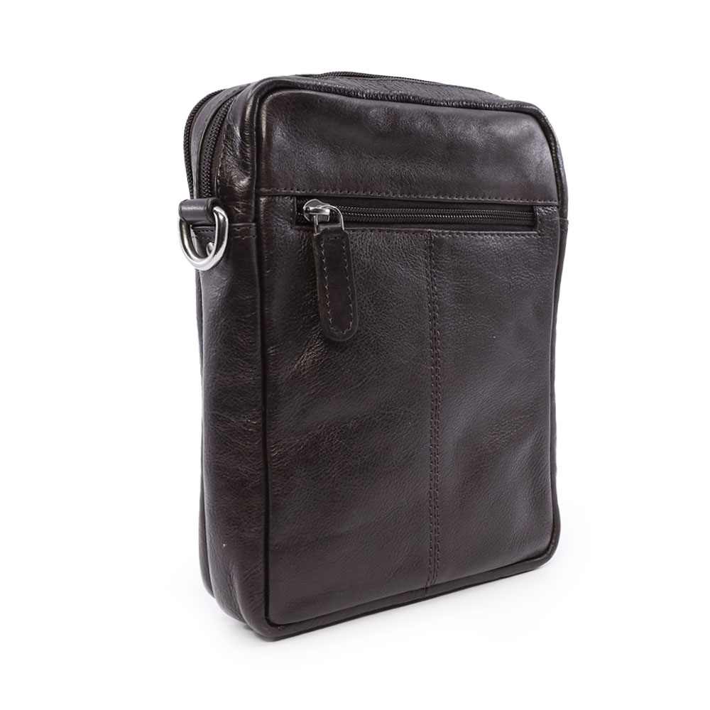 Geantă crossbody bărbati Luca di Gioia neagră din piele 266BGEA6497N - 1 | YEO