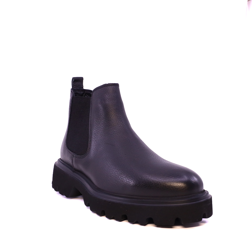 Ghete chelsea bărbați Luca di Gioia negre din piele și textil 2302BG33710N