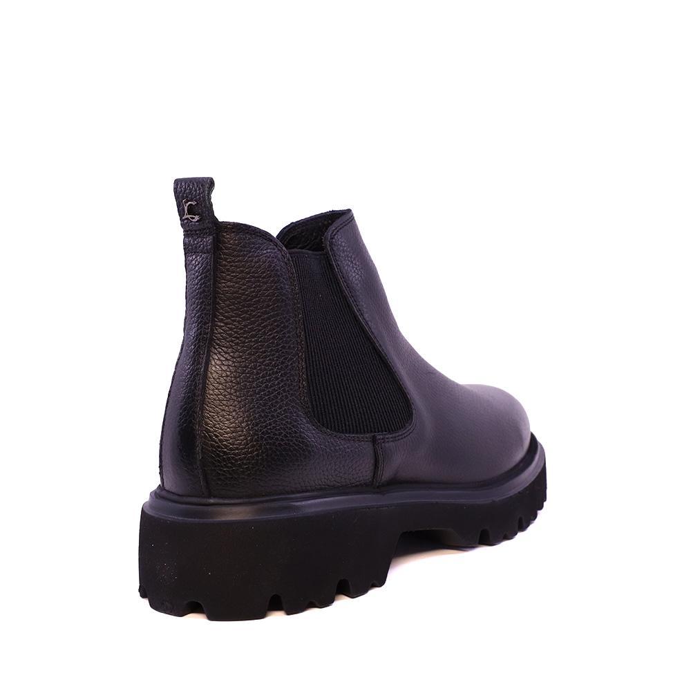 Ghete chelsea bărbați Luca di Gioia negre din piele și textil 2302BG33710N