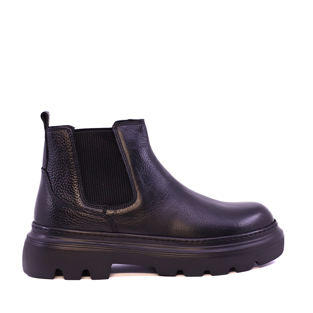 Ghete chelsea bărbați Luca di Gioia negre din piele și textil 2302BG33713N