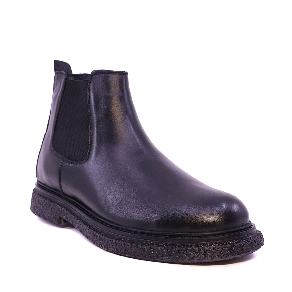 Ghete chelsea bărbați Luca di Gioia negre din piele și textil 2302BG66771N