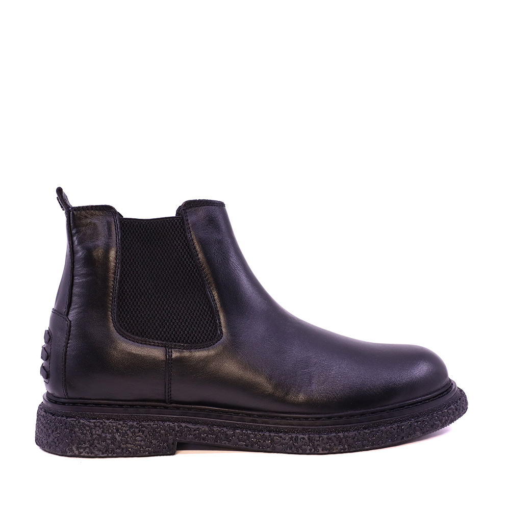 Ghete chelsea bărbați Luca di Gioia negre din piele și textil 2302BG66771N