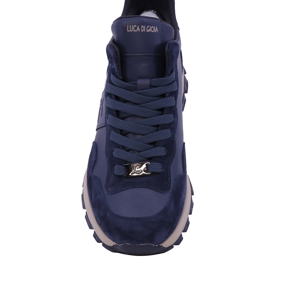 Sneakers high top bărbați Luca di Gioia bleumarin din piele 3912BG032BL